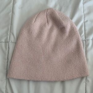 Light pink beanie hat